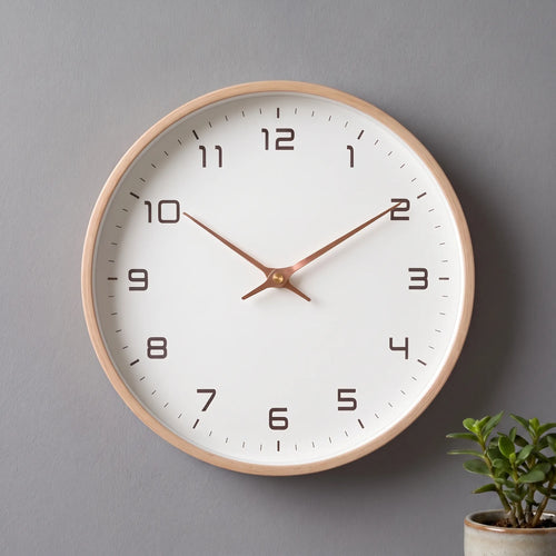 Aevora - Modern Minimalist Round Wall Clock Tracking The Time