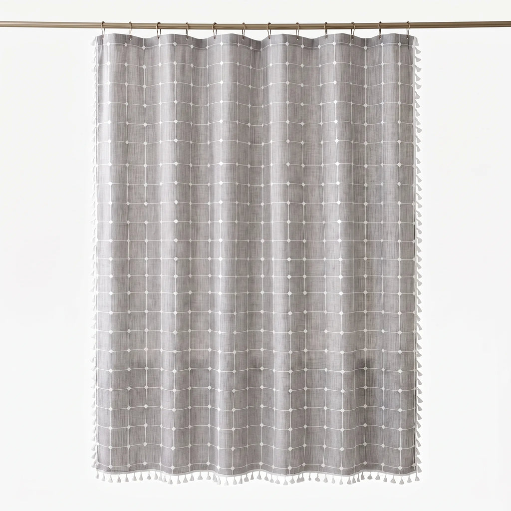 Cascoda - Woven Bohemian Shower Curtain Updating Bathroom Interiors