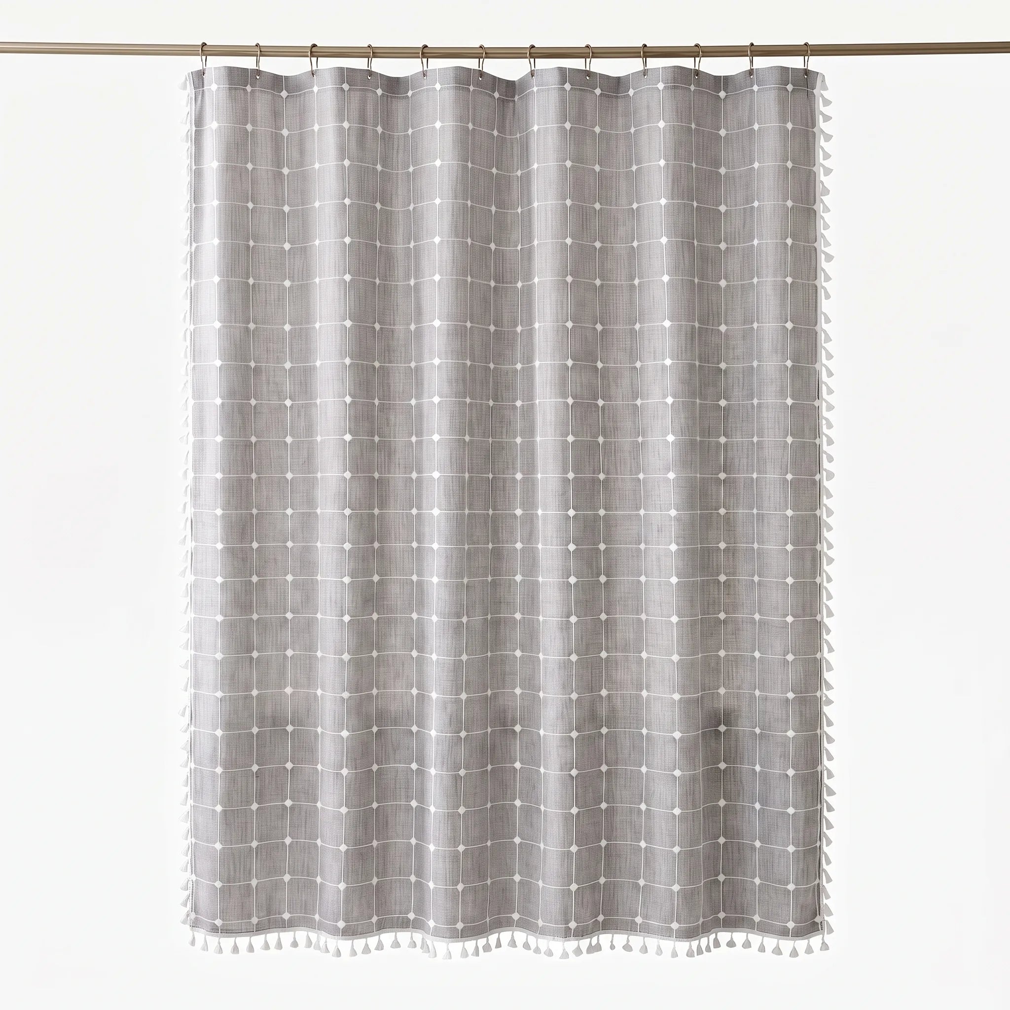 Cascoda - Woven Bohemian Shower Curtain Updating Bathroom Interiors