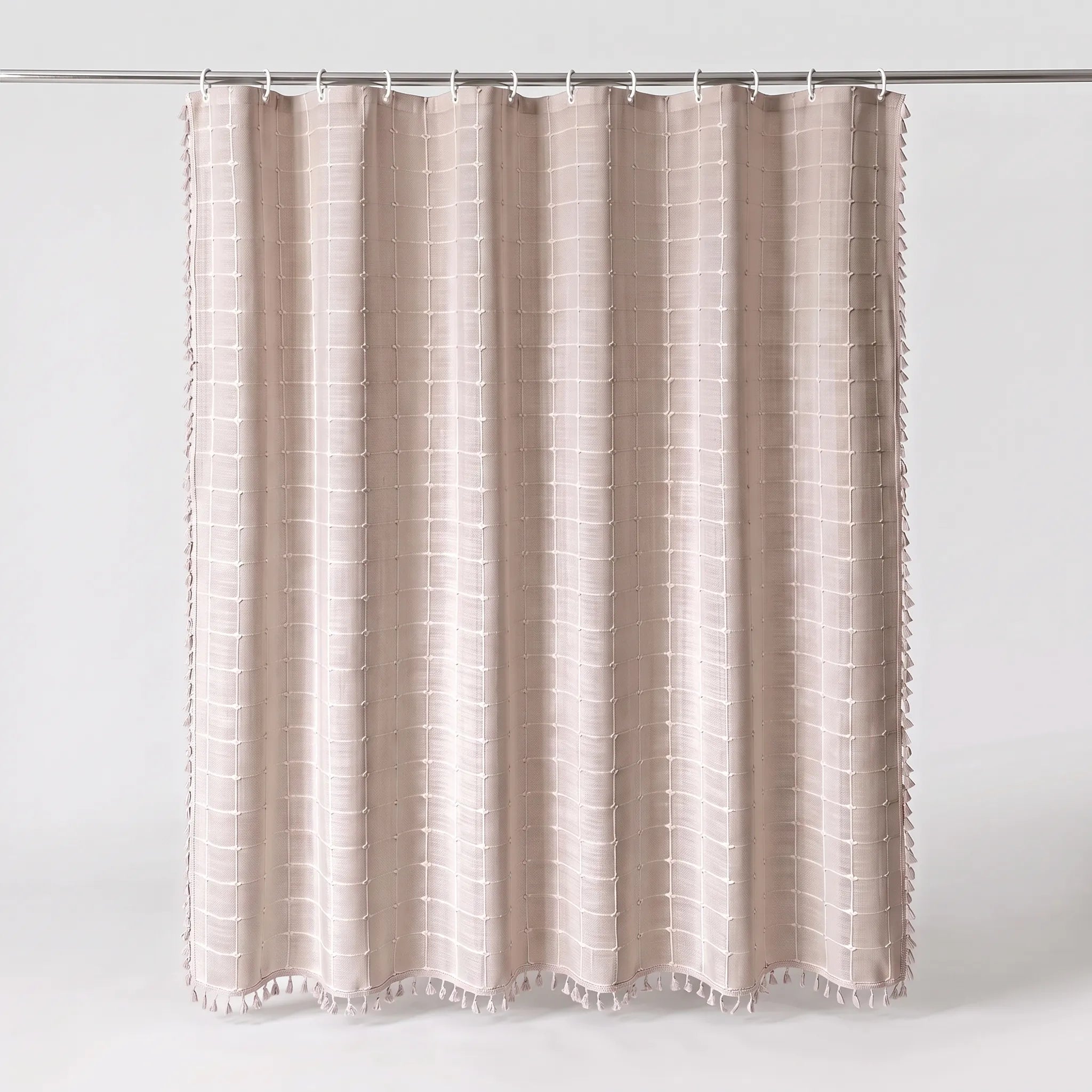 Cascoda - Woven Bohemian Shower Curtain Updating Bathroom Interiors