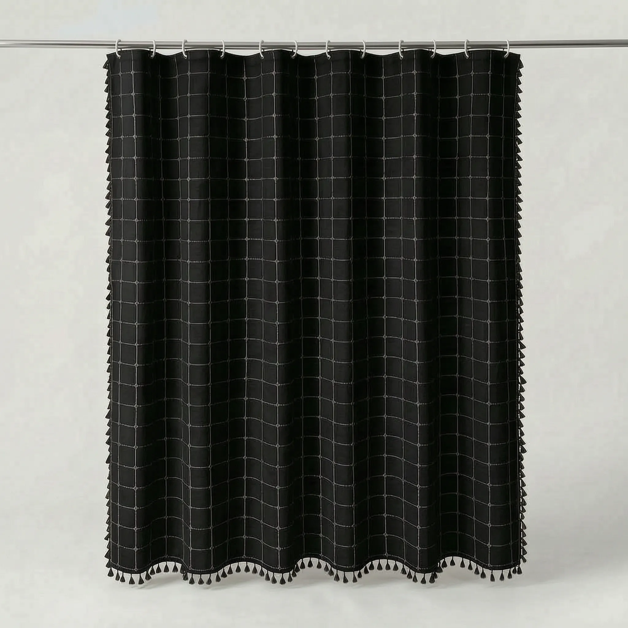 Cascoda - Woven Bohemian Shower Curtain Updating Bathroom Interiors