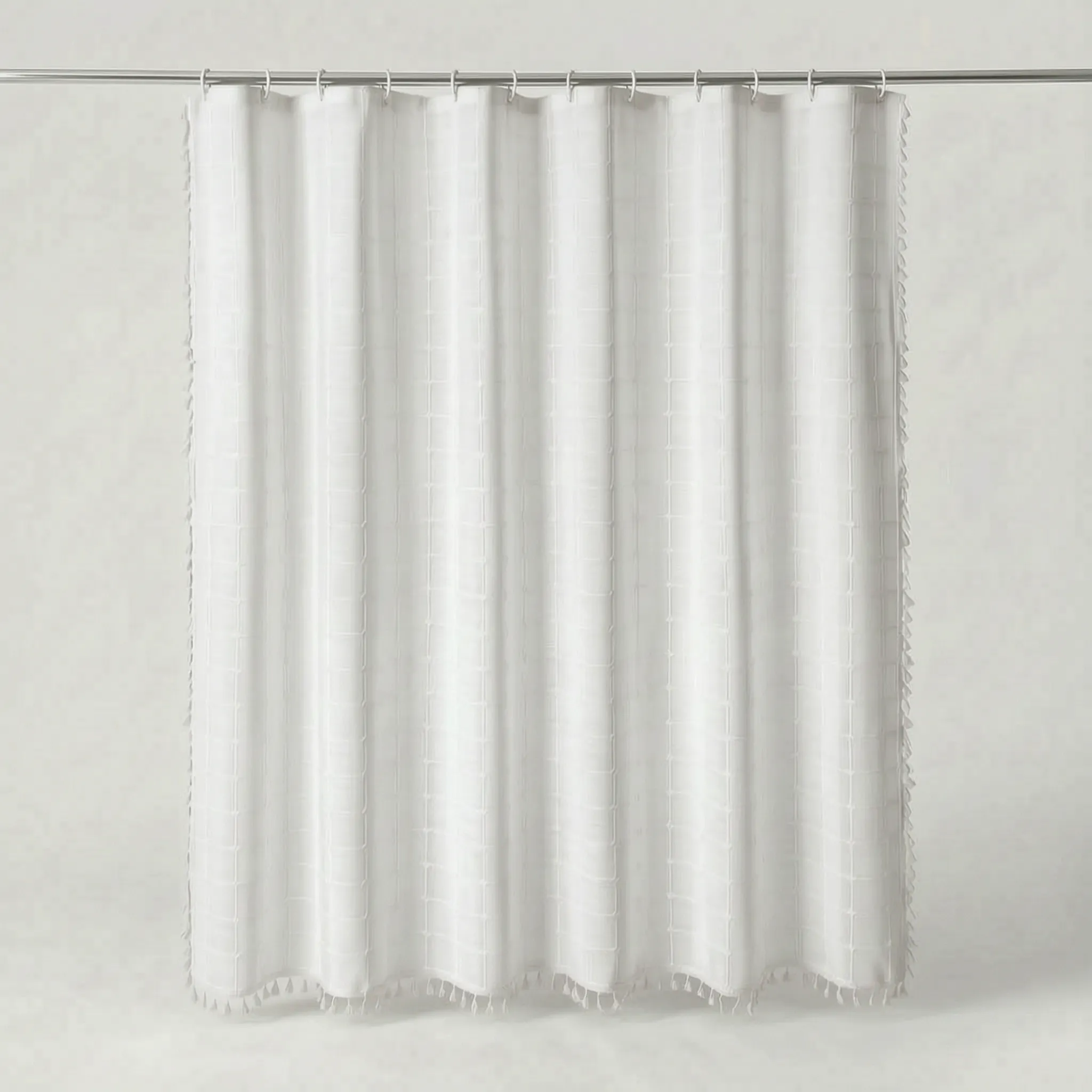 Cascoda - Woven Bohemian Shower Curtain Updating Bathroom Interiors