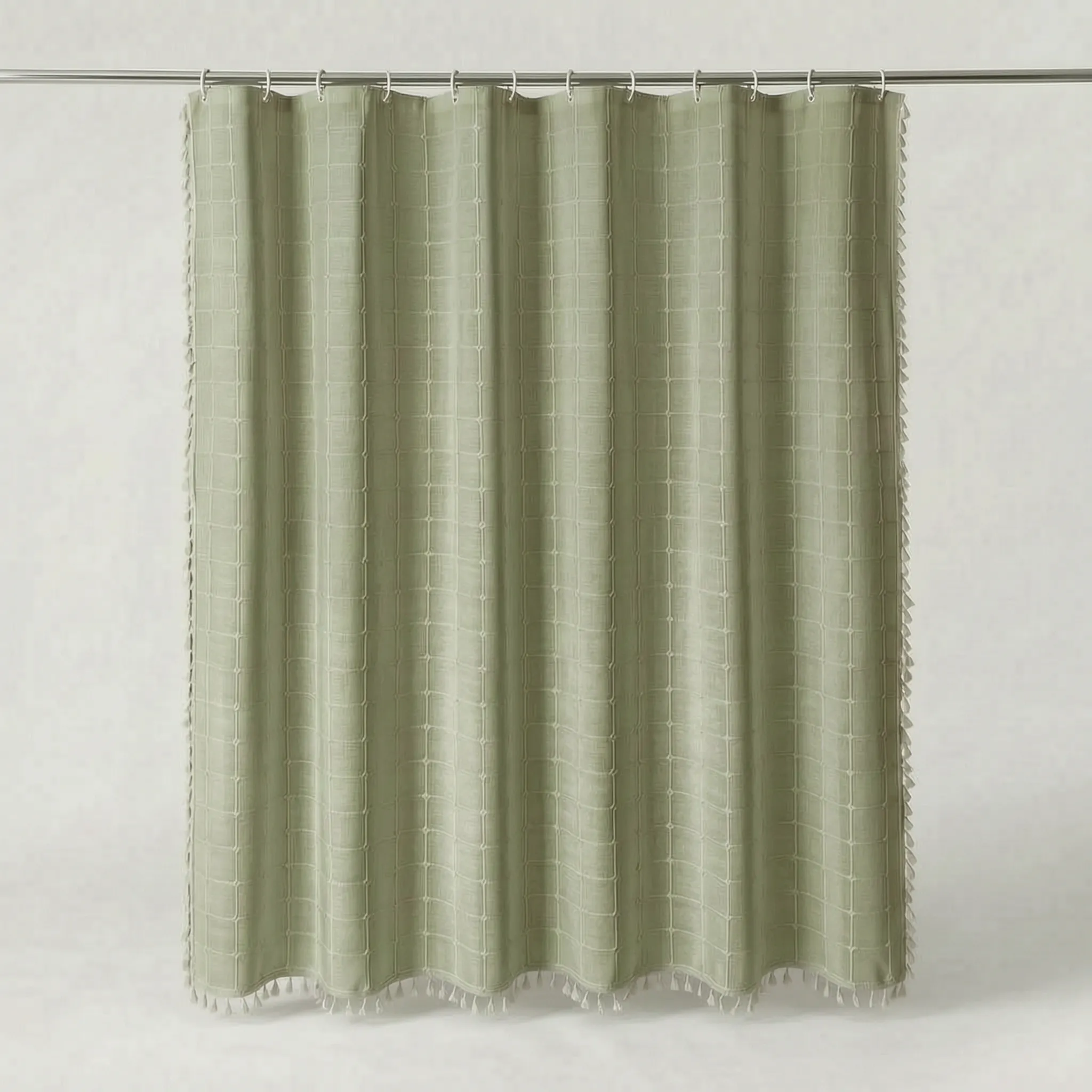 Cascoda - Woven Bohemian Shower Curtain Updating Bathroom Interiors